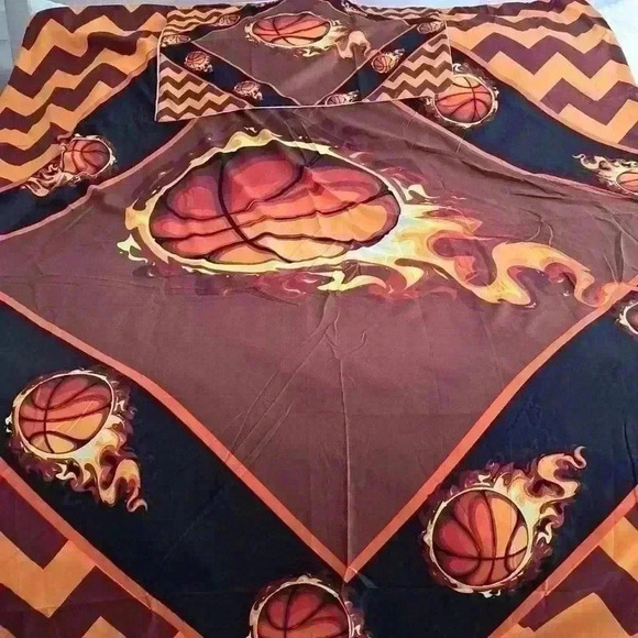 Basketball Twin Duvet Cover with 1 pillow sham Zipper Closure - Picture 2 of 5